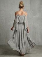 Marisol | Warstwowy top z odkrytymi ramionami i szerokimi spodniami