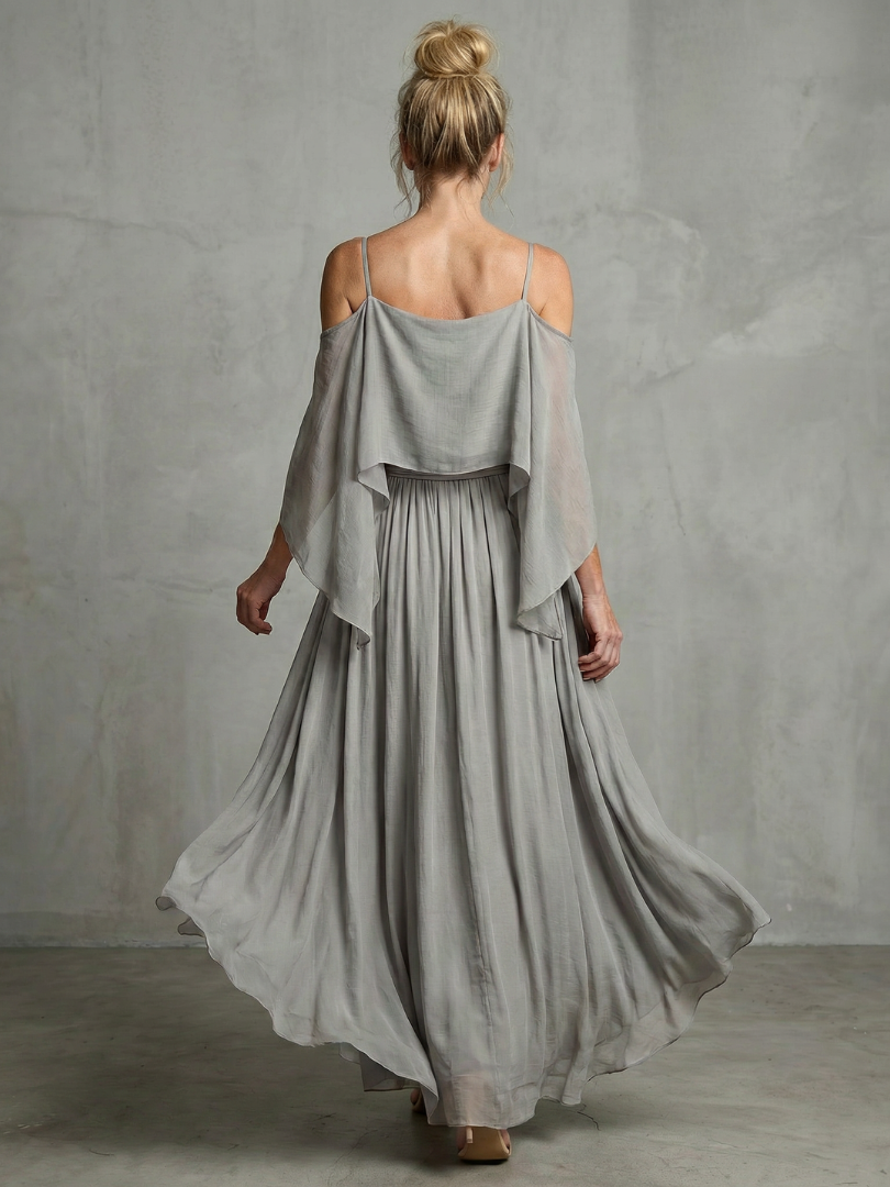 Marisol | Warstwowy top z odkrytymi ramionami i szerokimi spodniami