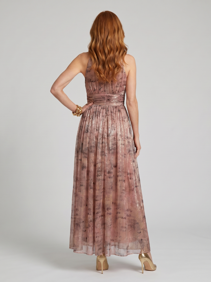 Imogen | Sukienka midi bez rękawów z teksturowanym wykończeniem