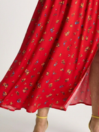 Delphine | Sukienka midi z kwadratowym dekoltem i bufkami