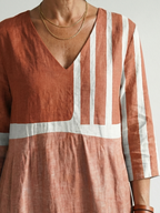 Remy | Łatwa Midi Sukienka w Paski