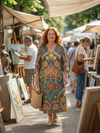 Lara | Midi Sukienka Ogrodowa Easy Shape