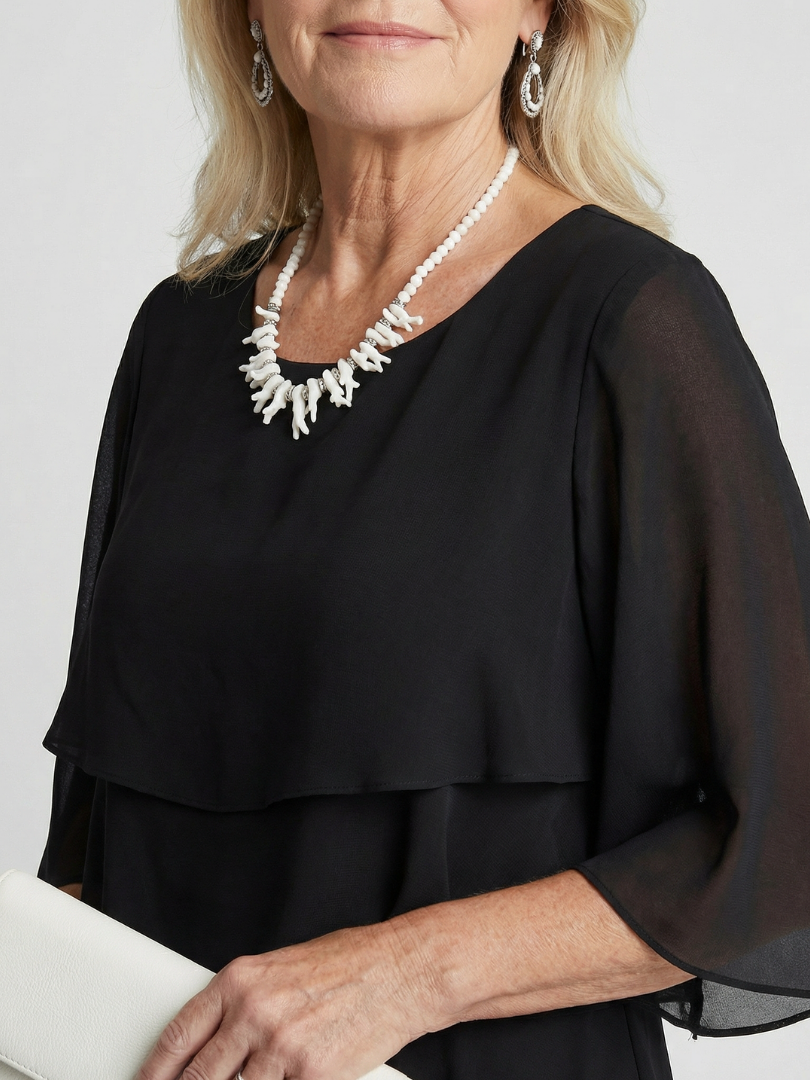 Brent | Sukienka midi z warstwowym dołem