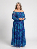 Aspen | Sukienka Maxi z Kwiatowym Wzorem na Ramiączkach