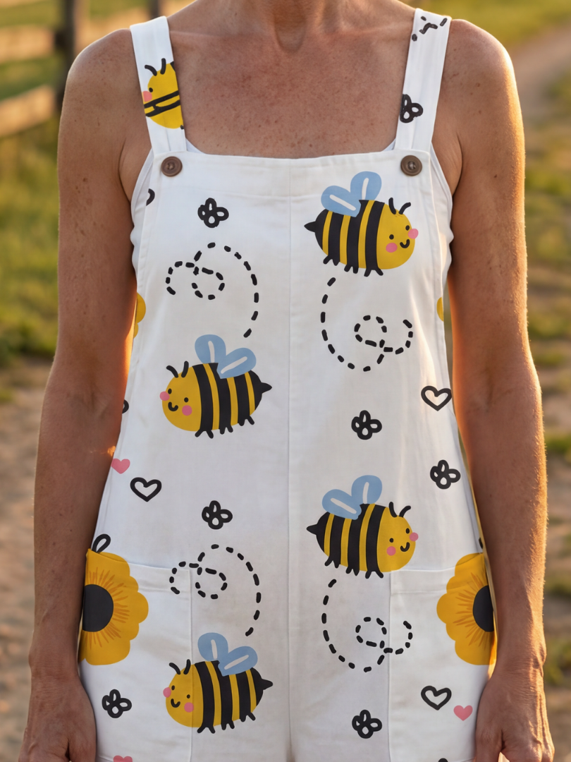 Moxie | Kombinezon Kwiatowy z Motywem Pszczół