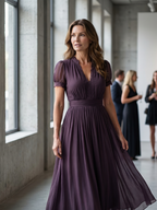 Elia | Sukienka maxi z dekoltem w kształcie łezki i marszczeniem w talii