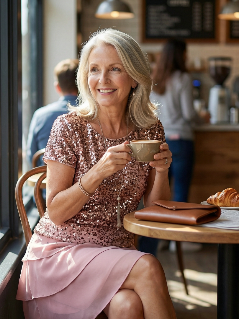 Nina | Sukienka do kolan z warstwowym dołem