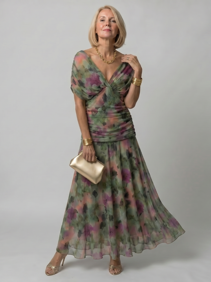 Calen | Sukienka Midi z Odkrytymi Ramionami