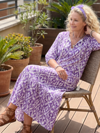 Penelope | Midi sukienka z nadrukiem i frędzlami