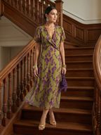 Virel | Luźna Kwiatowa Sukienka Midi