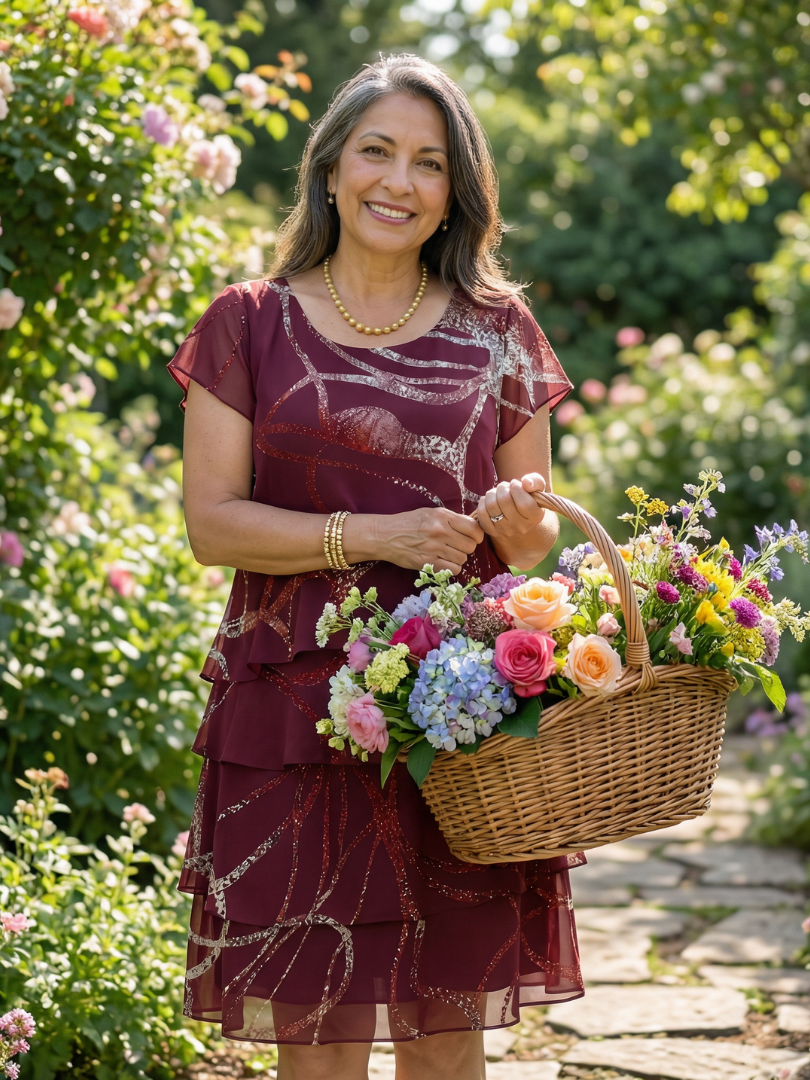 Alani | Składana Abstrakcyjna Sukienka do Kolan