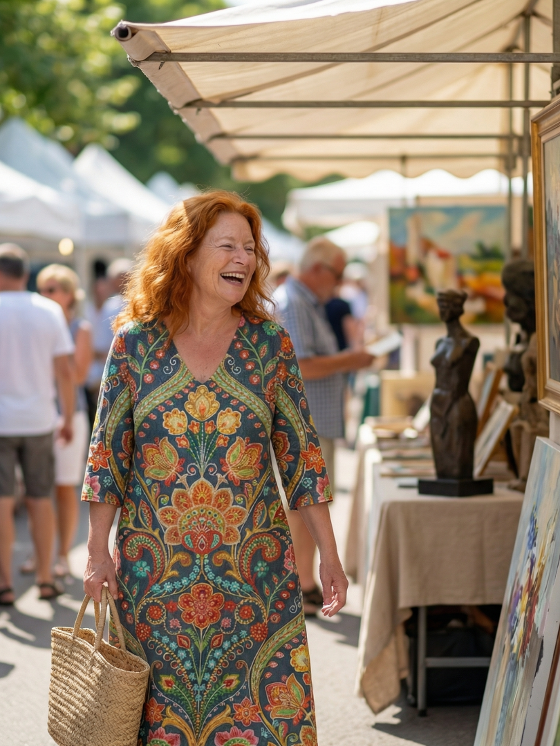 Lara | Midi Sukienka Ogrodowa Easy Shape