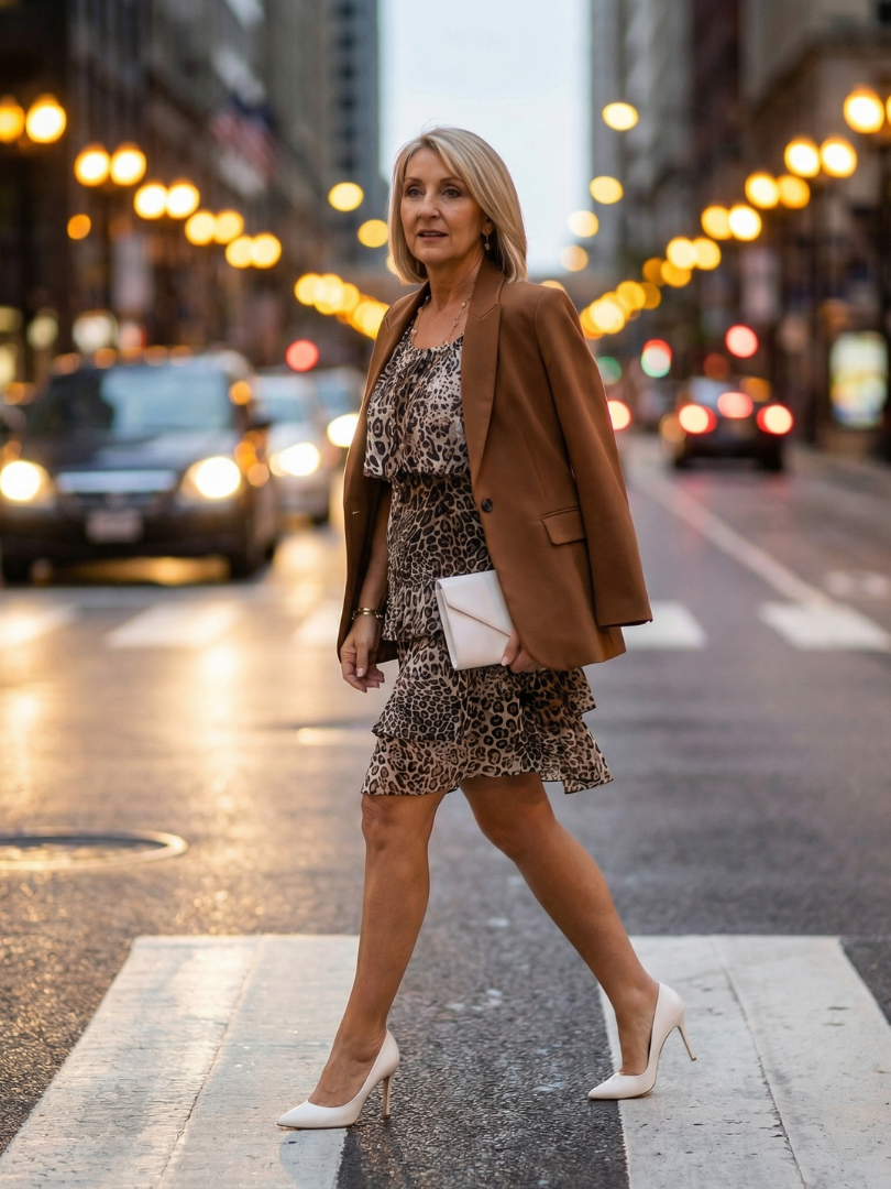 Briar | Sukienka do kolan w wzór zwierzęcy