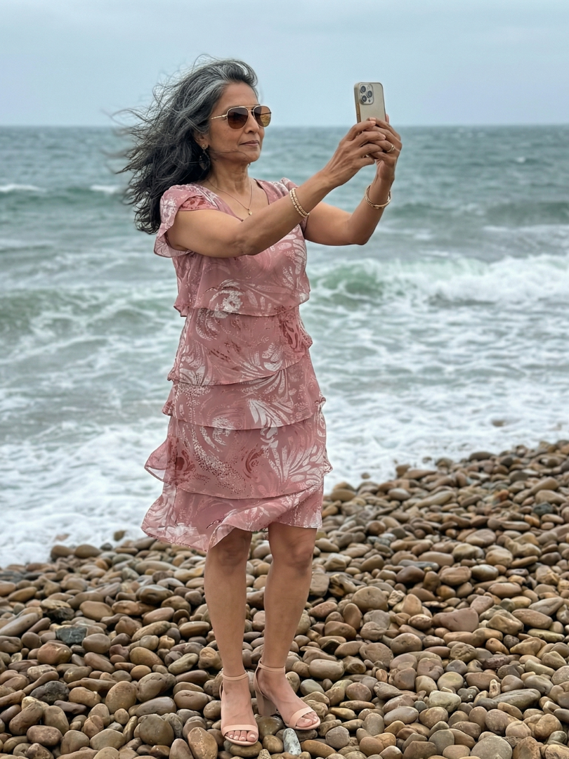 Aria | Sukienka o długości do kolan z miękkim motywem