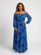 Aspen | Sukienka Maxi z Kwiatowym Wzorem na Ramiączkach