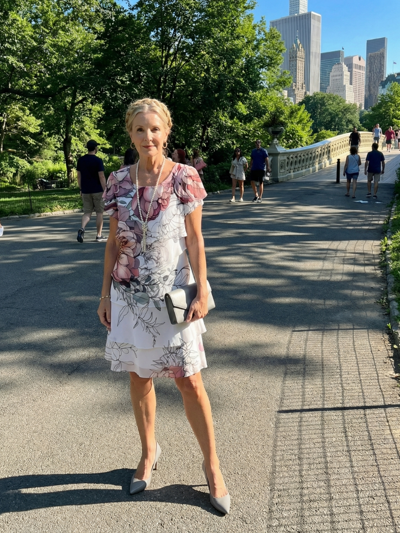 Kualani | Czysta Kwiatowa Sukienka do Kolan