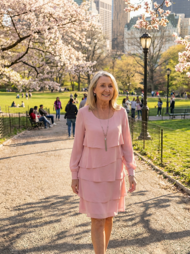 Kirax | Czysta, warstwowa sukienka do kolan