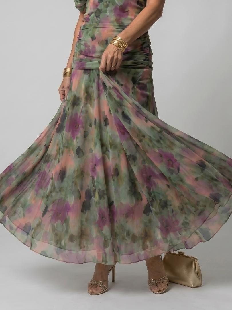 Calen | Sukienka Midi z Odkrytymi Ramionami