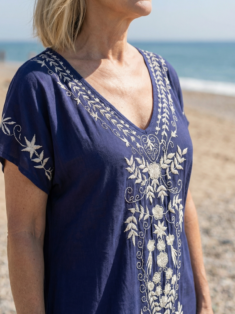 Elyra | Lekka Midi Sukienka z Długim Rękawem