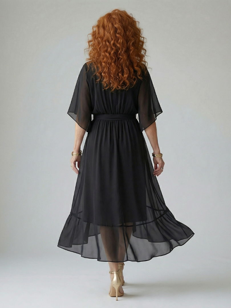 Elric | Midi Sukienka z Drapowaniem