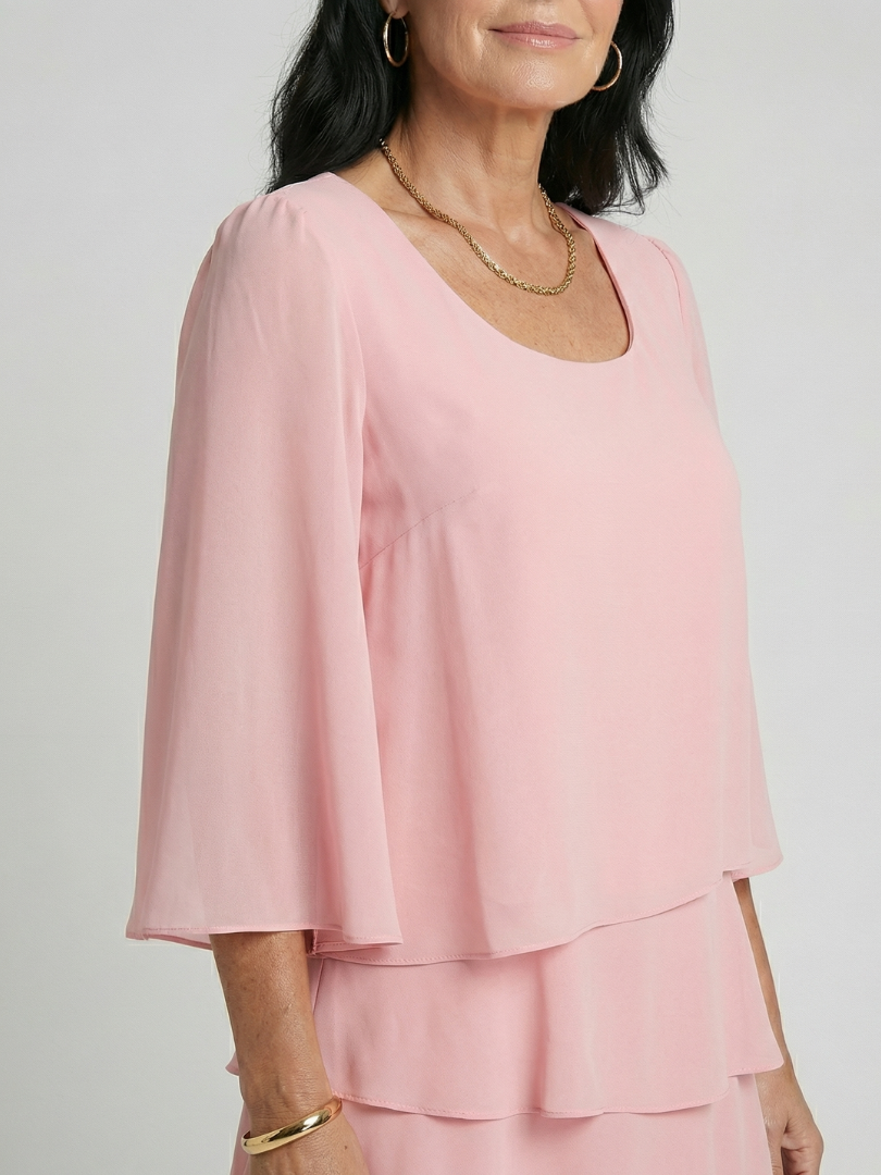 Della | Sukienka do kolan z falbaniastymi rękawami