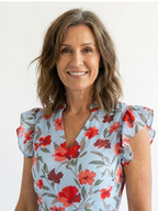 Lila | Kwiatowa sukienka midi z dekoltem w serek