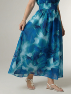 Sylin | Midi Sukienka z Halterem i Marszczeniem