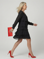 Kirax | Czysta, warstwowa sukienka do kolan