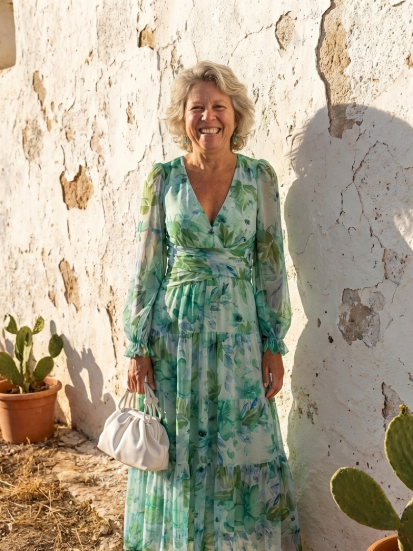 Althea | Długa Sukienka Maxi z Kwiatowym Wzorem