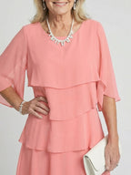 Brent | Sukienka midi z warstwowym dołem