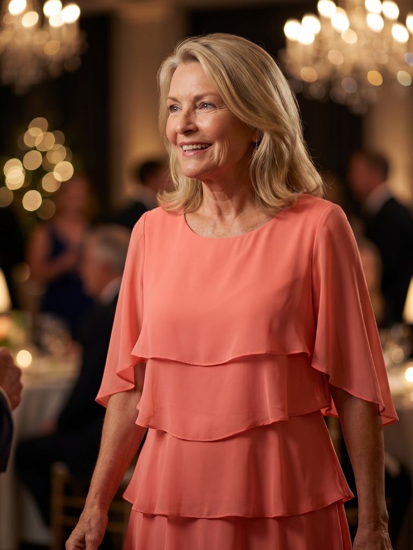 Brent | Sukienka midi z warstwowym dołem