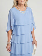 Brent | Sukienka midi z warstwowym dołem