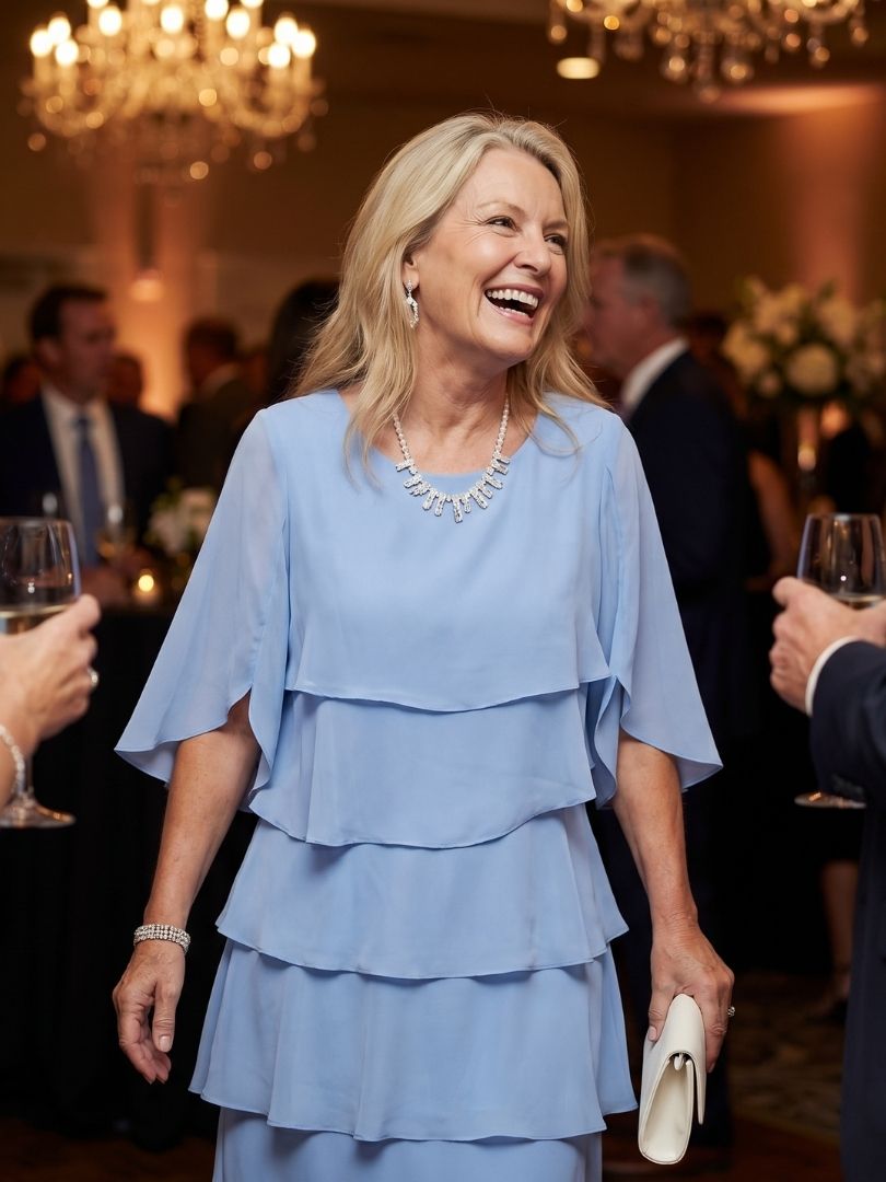 Brent | Sukienka midi z warstwowym dołem