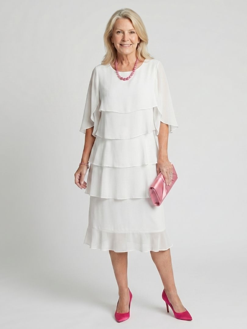 Brent | Sukienka midi z warstwowym dołem