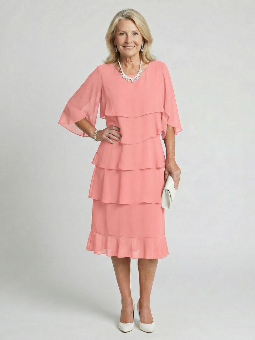 Brent | Sukienka midi z warstwowym krojem