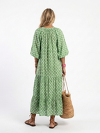 Apolline | Sukienka midi z trójkwartowymi rękawami i dekoltem w serek