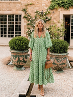 Apolline | Sukienka midi z dekoltem w serek i rękawami 3/4