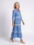 Ysolde | Sukienka midi z trzema ćwiartkami rękawów i wzorem łańcucha