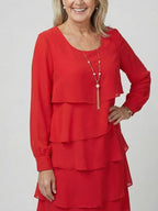 Kirax | Czysta, warstwowa sukienka do kolan