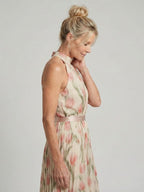 Aurelle | Sukienka Midi z Kwiatowym Wzorem na Halter