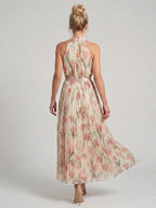 Aurelle | Sukienka Midi z Kwiatowym Wzorem na Halter