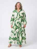 Sabine | Długa Sukienka Maxi z Wiązaniem w Talii