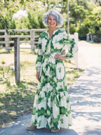 Sabine | Długa Sukienka Maxi z Wiązaniem w Talii