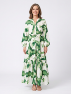 Sabine | Długa Sukienka Maxi z Wiązaniem w Talii